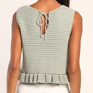 Lulus Sage crop sweater tank